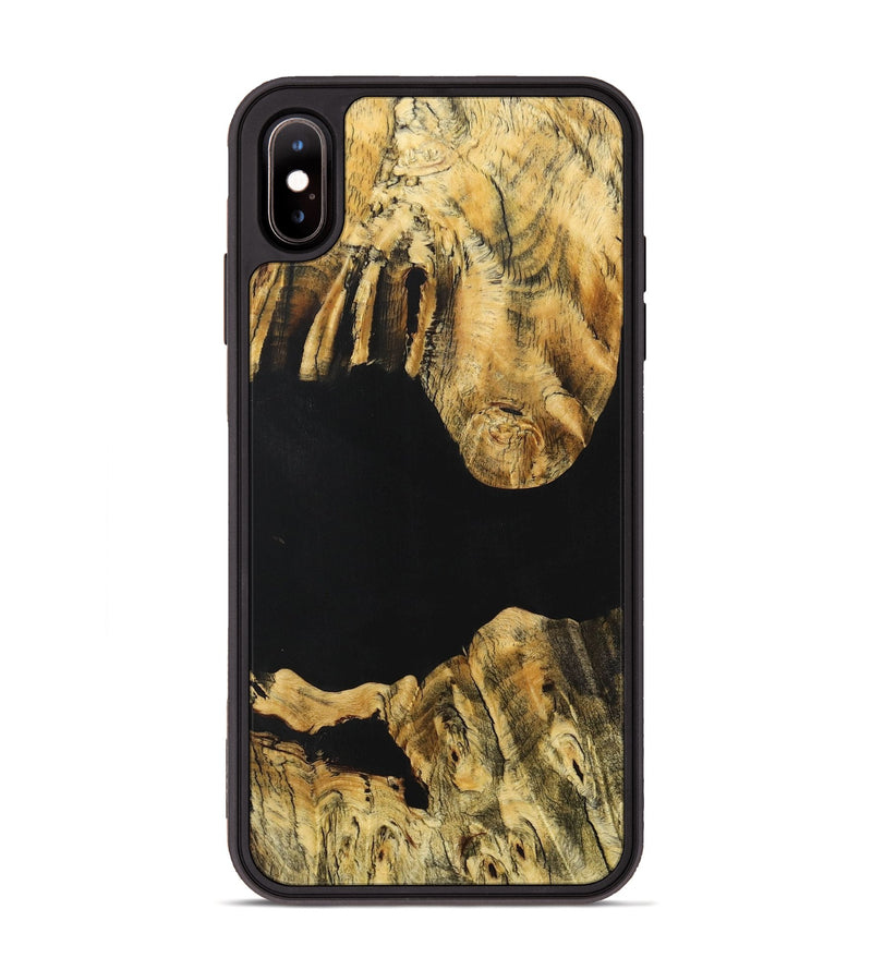 iPhone Xs Max Wood+Resin Phone Case - Mary (Pure Black, 705925)