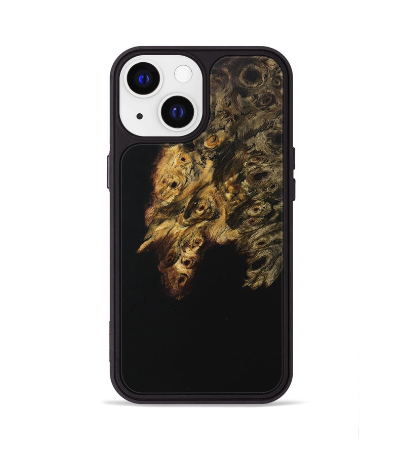 iPhone 13 Wood+Resin Phone Case - Lonnie (Pure Black, 705934)