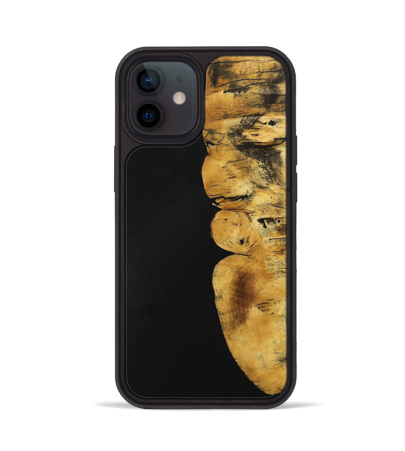 iPhone 12 Wood+Resin Phone Case - Alaia (Pure Black, 705936)