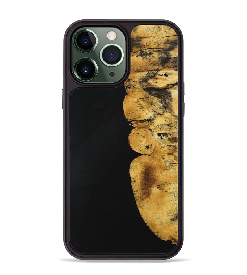 iPhone 13 Pro Max Wood+Resin Phone Case - Alaia (Pure Black, 705936)