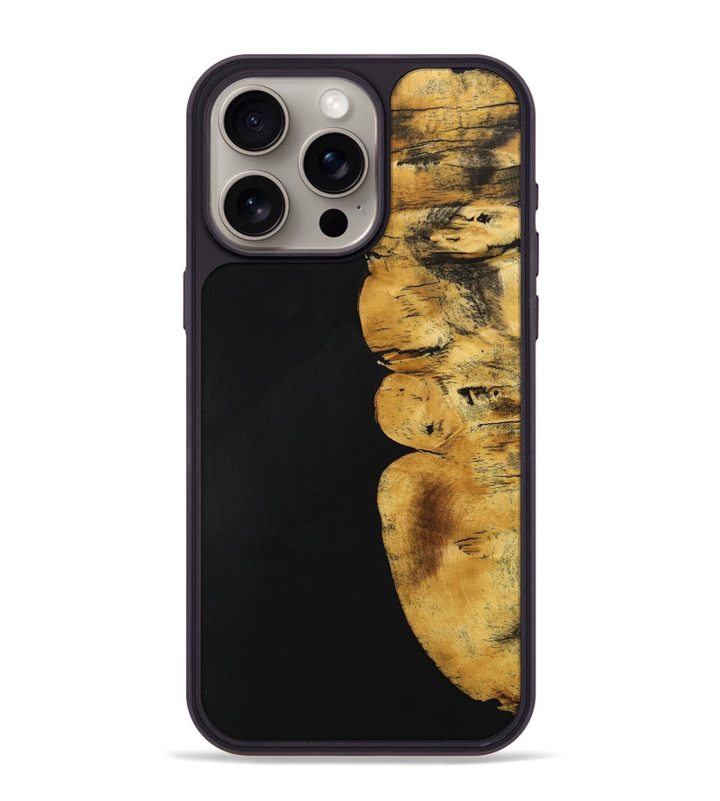 iPhone 15 Pro Max Wood+Resin Phone Case - Alaia (Pure Black, 705936)