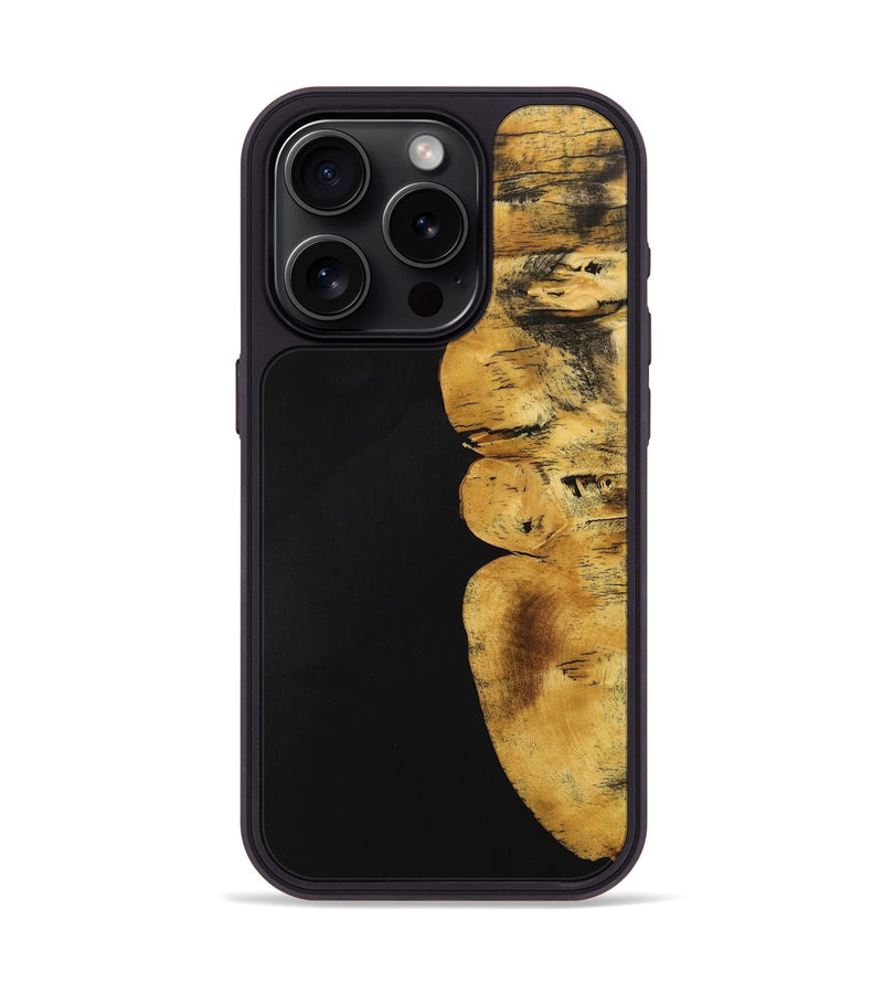 iPhone 15 Pro Wood+Resin Phone Case - Alaia (Pure Black, 705936)