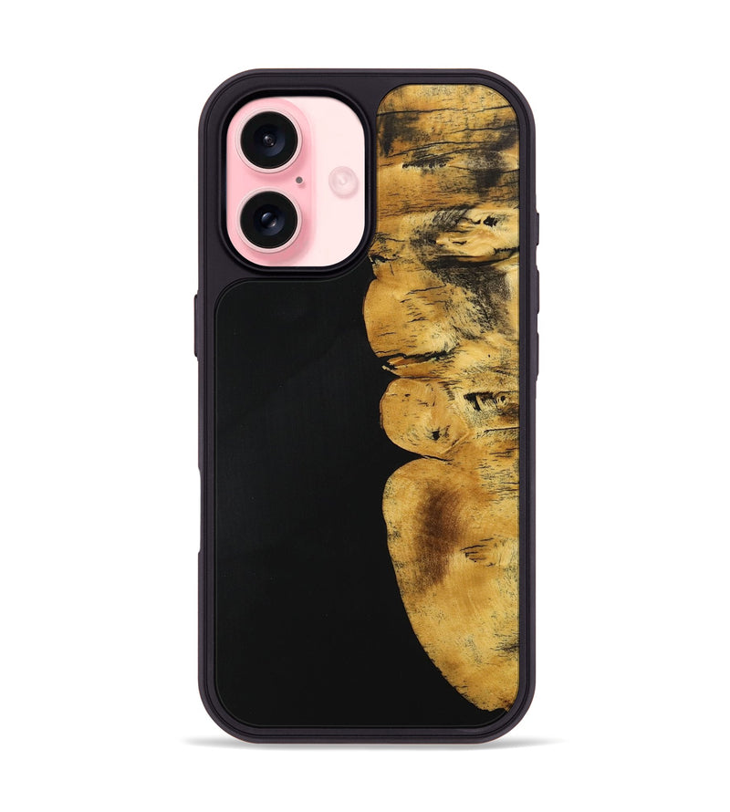 iPhone 16 Wood+Resin Phone Case - Alaia (Pure Black, 705936)