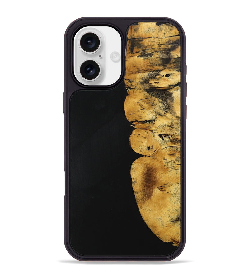 iPhone 16 Plus Wood+Resin Phone Case - Alaia (Pure Black, 705936)