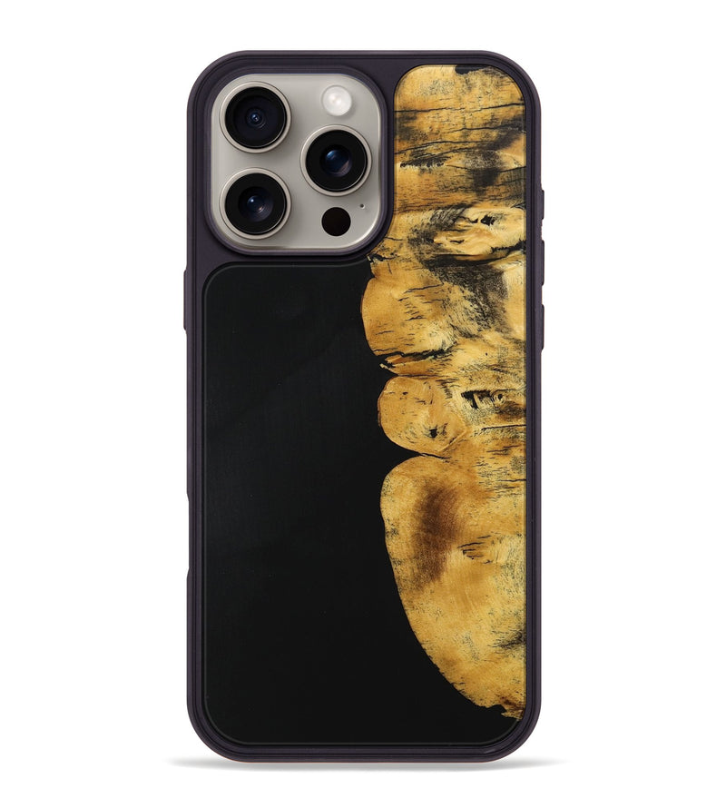 iPhone 16 Pro Max Wood+Resin Phone Case - Alaia (Pure Black, 705936)