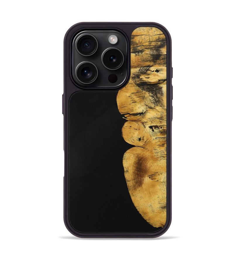 iPhone 16 Pro Wood+Resin Phone Case - Alaia (Pure Black, 705936)