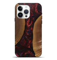 iPhone 15 Pro Max Wood+Resin Live Edge Phone Case - Aiden (Red, 705947)