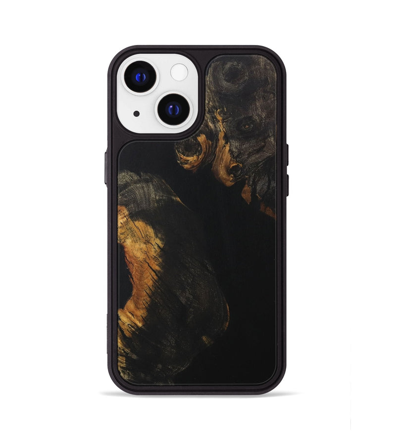 iPhone 13 Wood+Resin Phone Case - Payton (Pure Black, 706034)