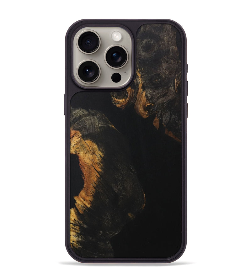 iPhone 15 Pro Max Wood+Resin Phone Case - Payton (Pure Black, 706034)