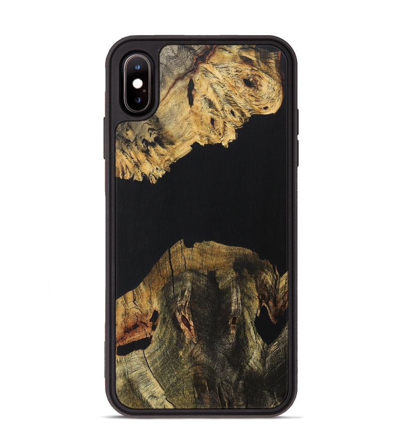 iPhone Xs Max Wood+Resin Phone Case - Myrtle (Pure Black, 706035)