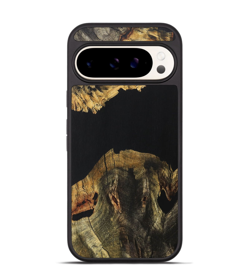 Pixel 9 Wood+Resin Phone Case - Myrtle (Pure Black, 706035)