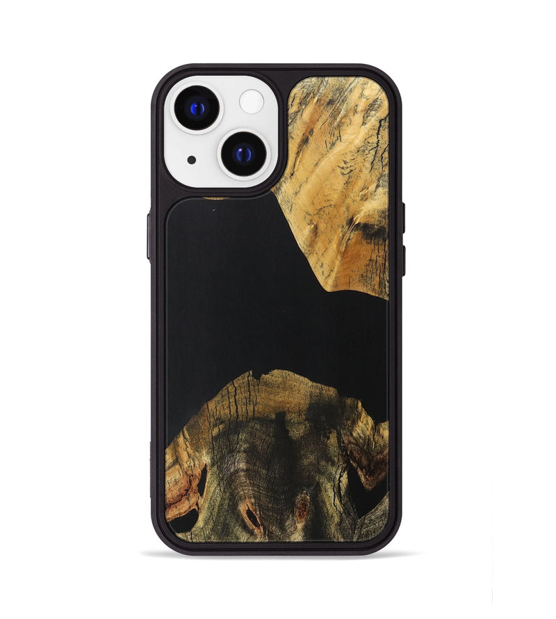 iPhone 13 Wood+Resin Phone Case - Abram (Pure Black, 706037)