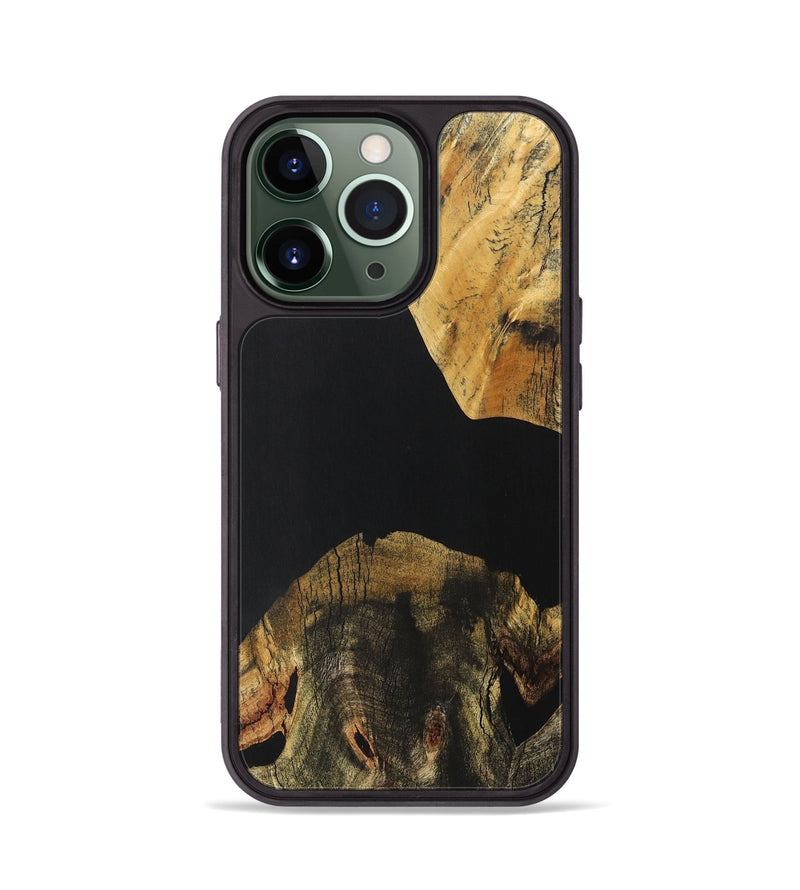 iPhone 13 Pro Wood+Resin Phone Case - Abram (Pure Black, 706037)