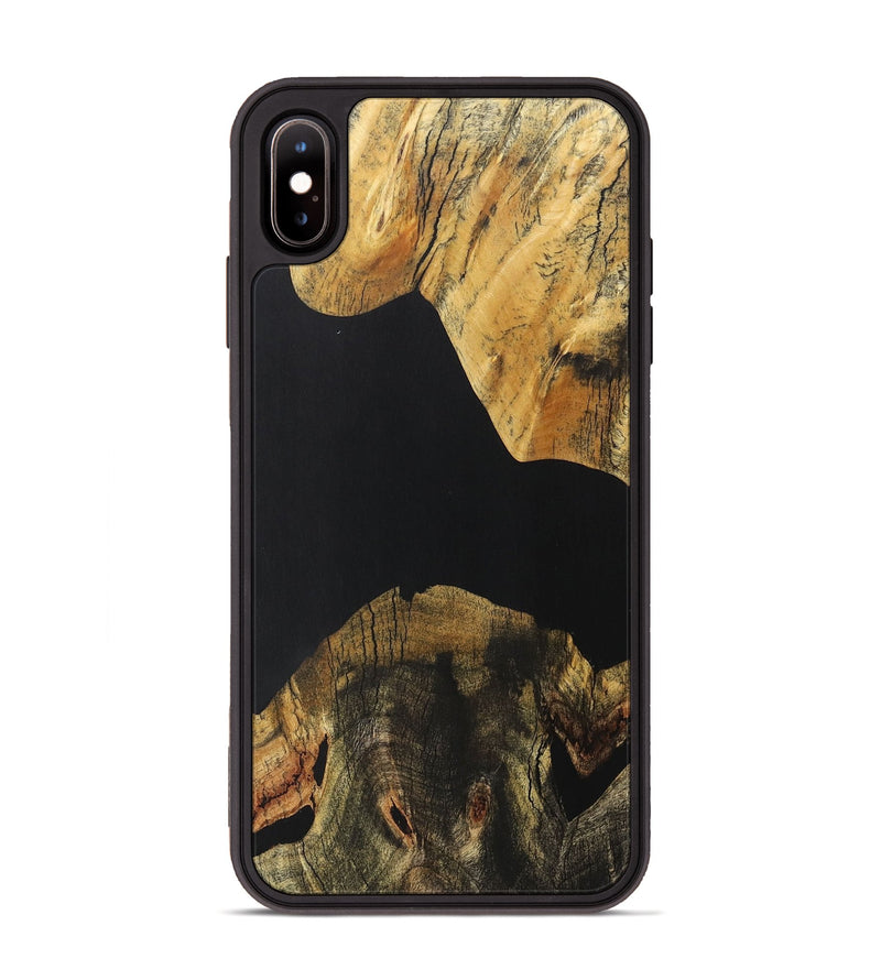 iPhone Xs Max Wood+Resin Phone Case - Abram (Pure Black, 706037)