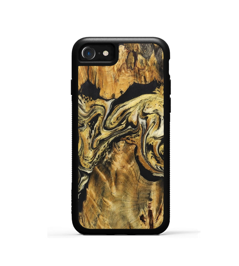 iPhone SE Wood+Resin Phone Case - Arthur (Black & White, 706050)