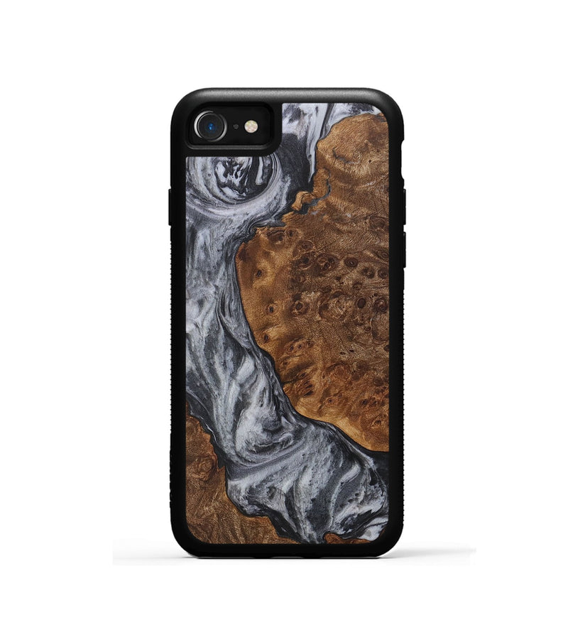 iPhone SE Wood+Resin Phone Case - Tate (Black & White, 706053)