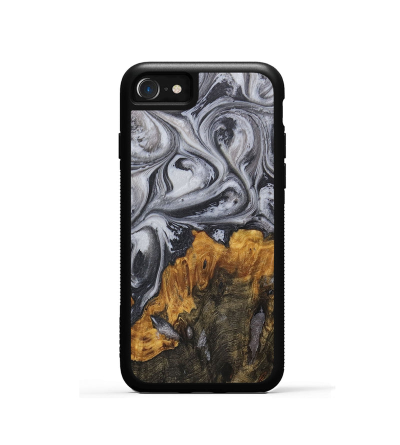 iPhone SE Wood+Resin Phone Case - Kira (Black & White, 706054)