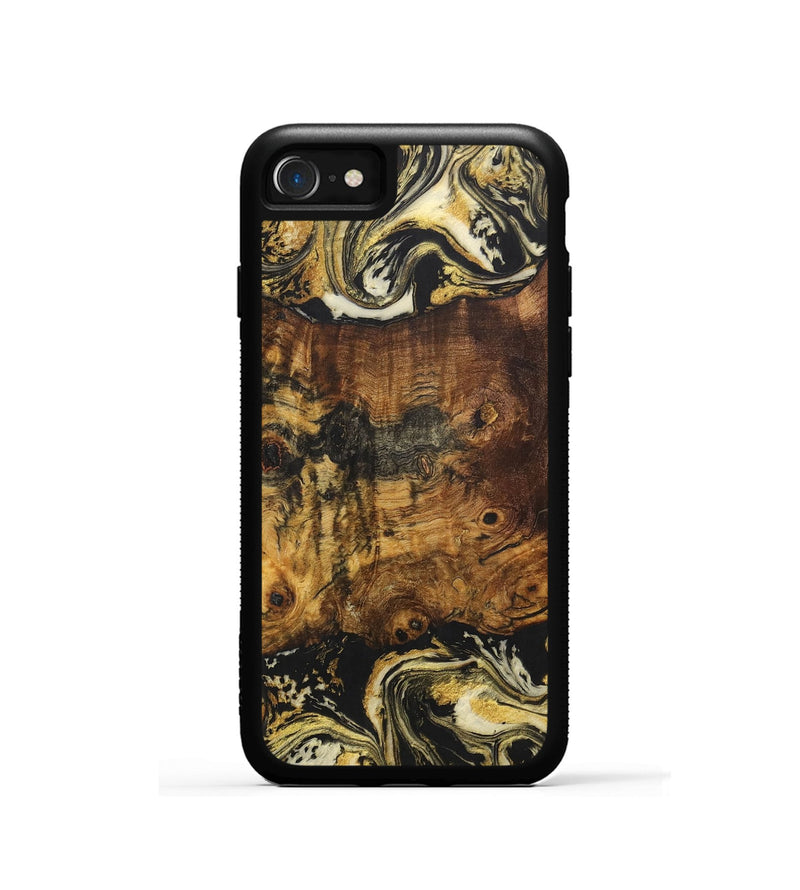iPhone SE Wood+Resin Phone Case - Deborah (Black & White, 706056)