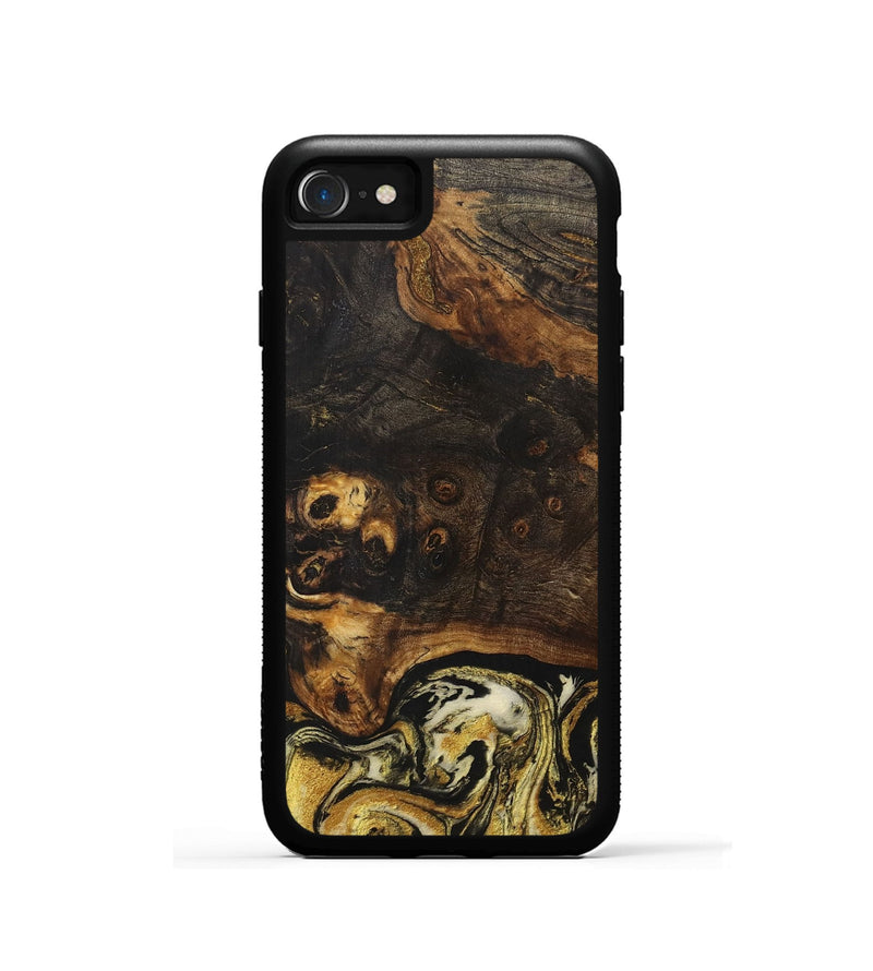 iPhone SE Wood+Resin Phone Case - Krista (Black & White, 706068)