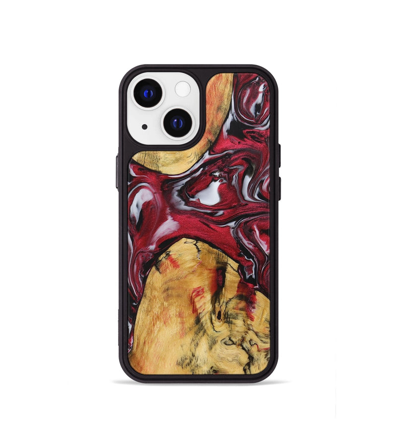 iPhone 13 mini Wood+Resin Phone Case - Valentina (Red, 706131)