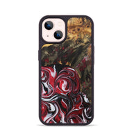 iPhone 14 Wood+Resin Phone Case - Lesley (Red, 706137)