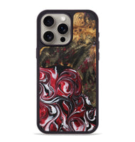 iPhone 15 Pro Max Wood+Resin Phone Case - Lesley (Red, 706137)