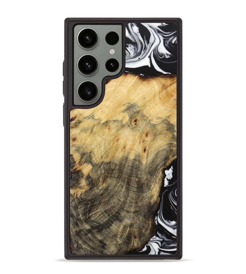 Galaxy S23 Ultra Wood+Resin Phone Case - Lucy (Black & White, 706223)