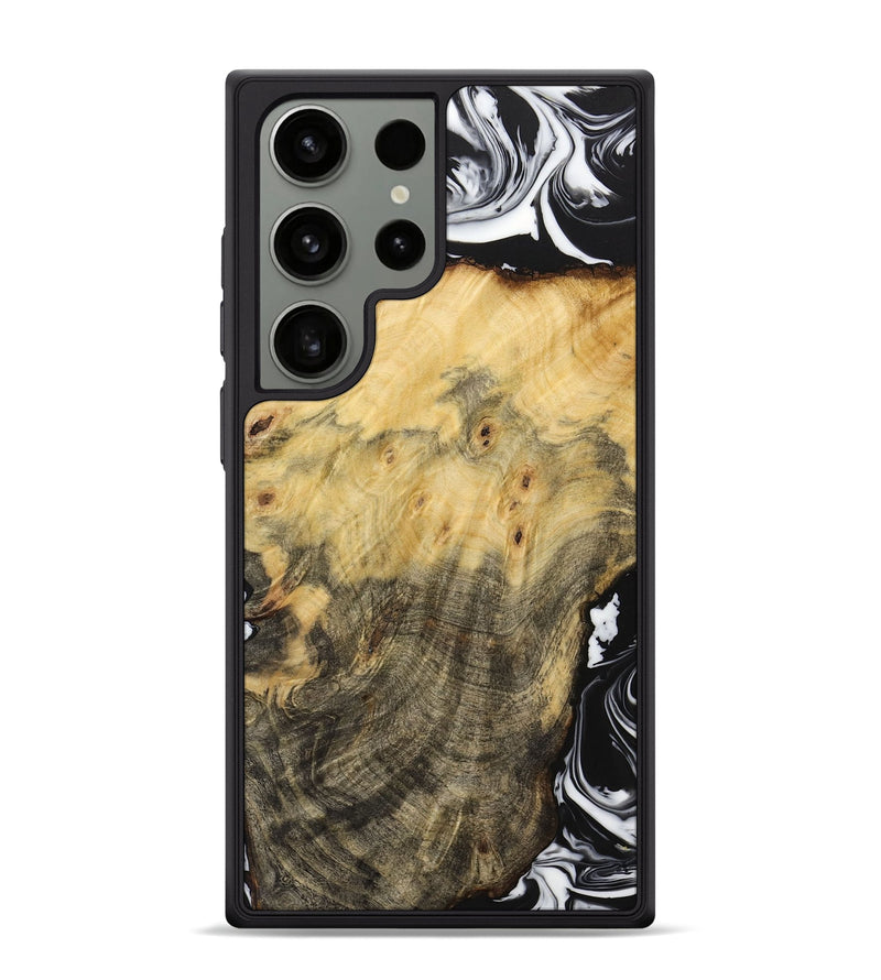 Galaxy S24 Ultra Wood+Resin Phone Case - Lucy (Black & White, 706223)