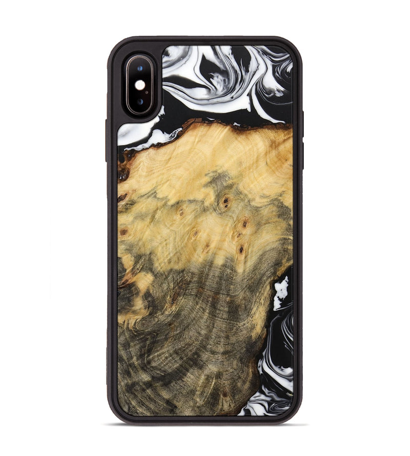 iPhone Xs Max Wood+Resin Phone Case - Lucy (Black & White, 706223)