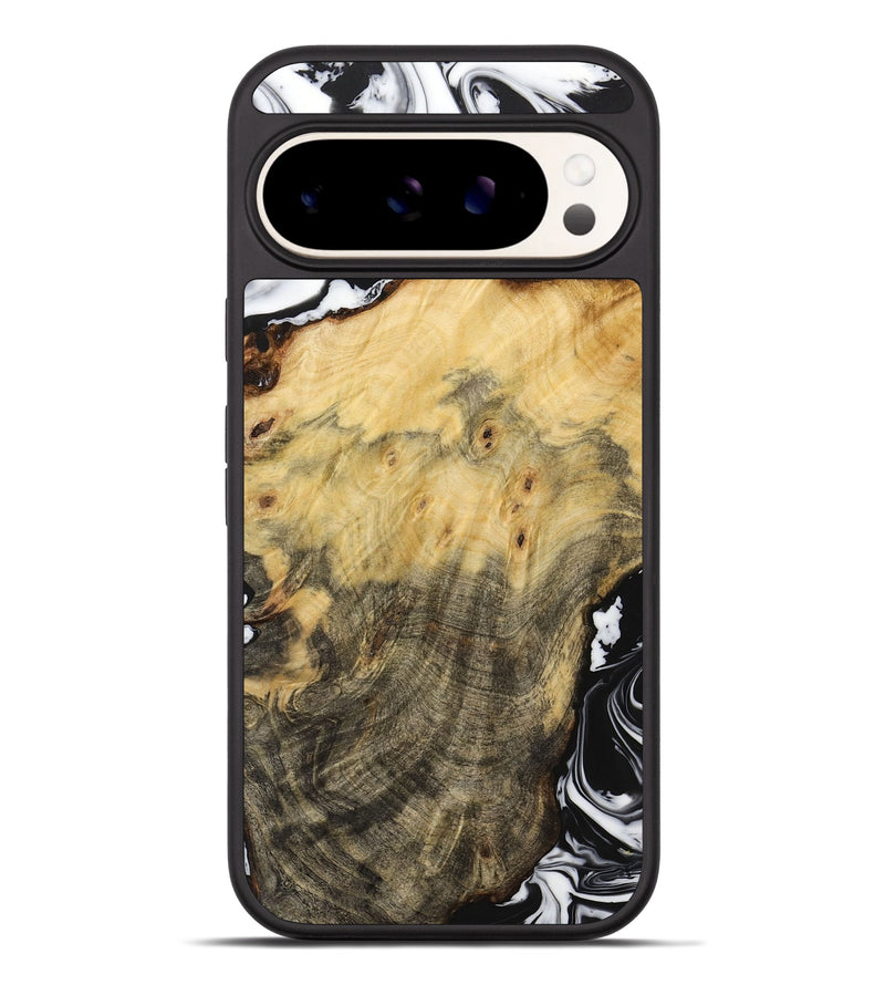 Pixel 9 Pro XL Wood+Resin Phone Case - Lucy (Black & White, 706223)