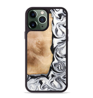 iPhone 13 Pro Max Wood+Resin Phone Case - Skylar (Black & White, 706224)