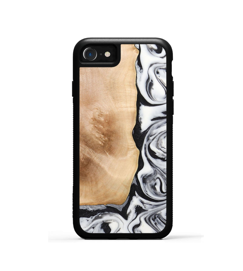 iPhone SE Wood+Resin Phone Case - Skylar (Black & White, 706224)