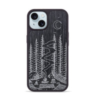 iPhone 15 Wood+Resin Phone Case - Camp - Ebony (Curated)