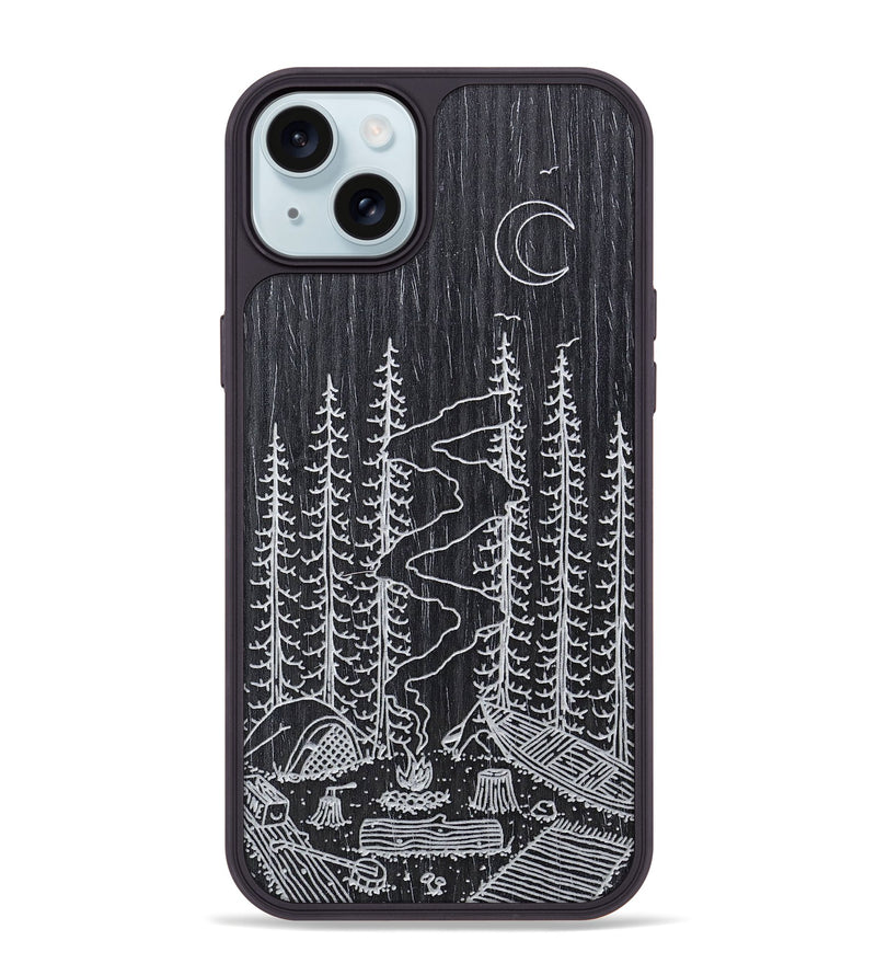 iPhone 15 Plus Wood+Resin Phone Case - Camp - Ebony (Curated)