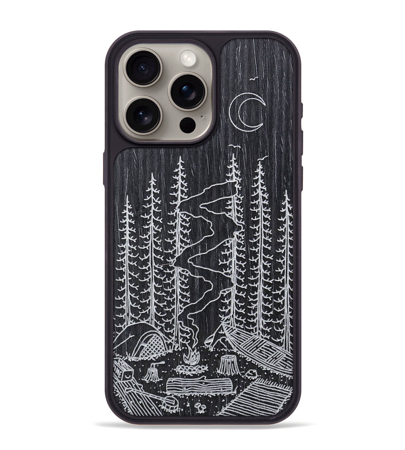 iPhone 15 Pro Max Wood+Resin Phone Case - Camp - Ebony (Curated)