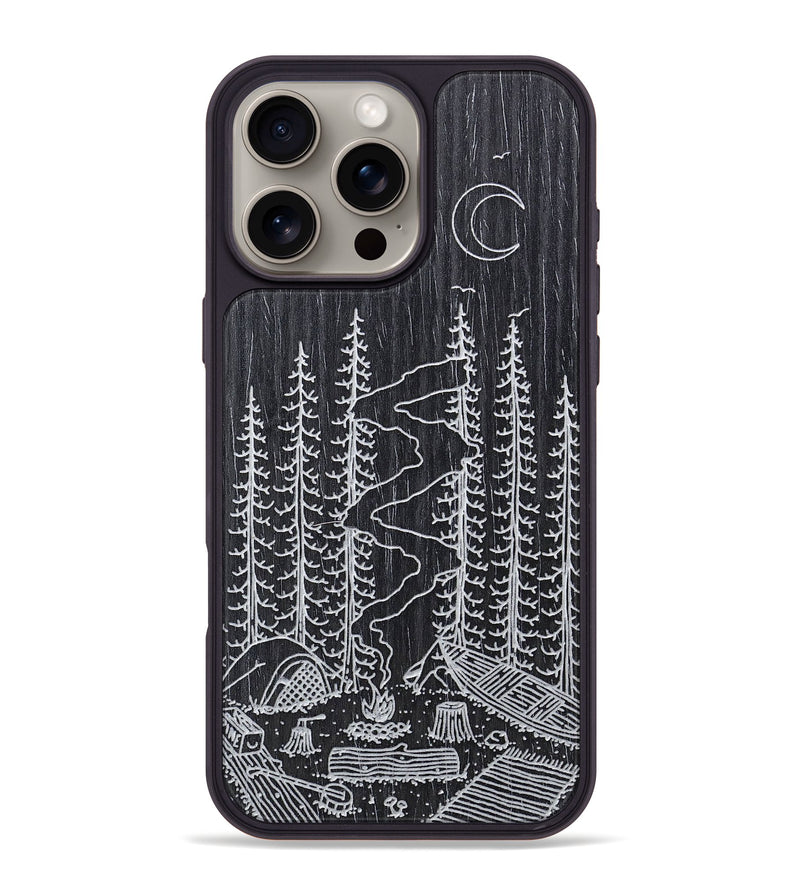 iPhone 16 Pro Max Wood+Resin Phone Case - Camp - Ebony (Curated)