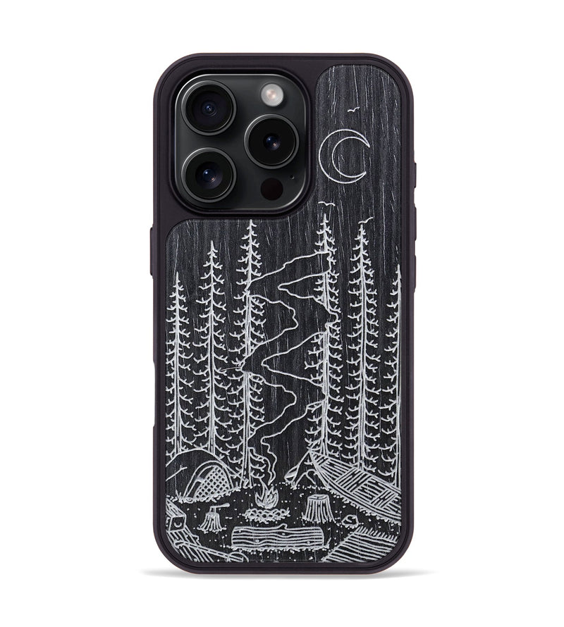 iPhone 16 Pro Wood+Resin Phone Case - Camp - Ebony (Curated)