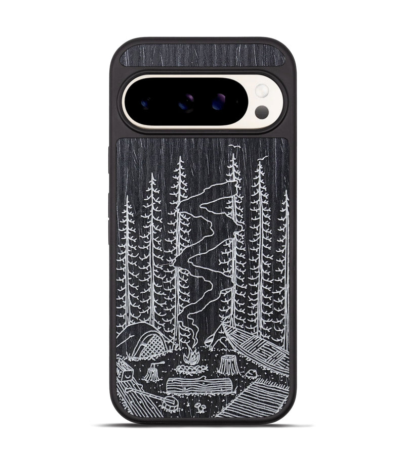 Pixel 9 Wood+Resin Phone Case - Camp - Ebony (Curated)