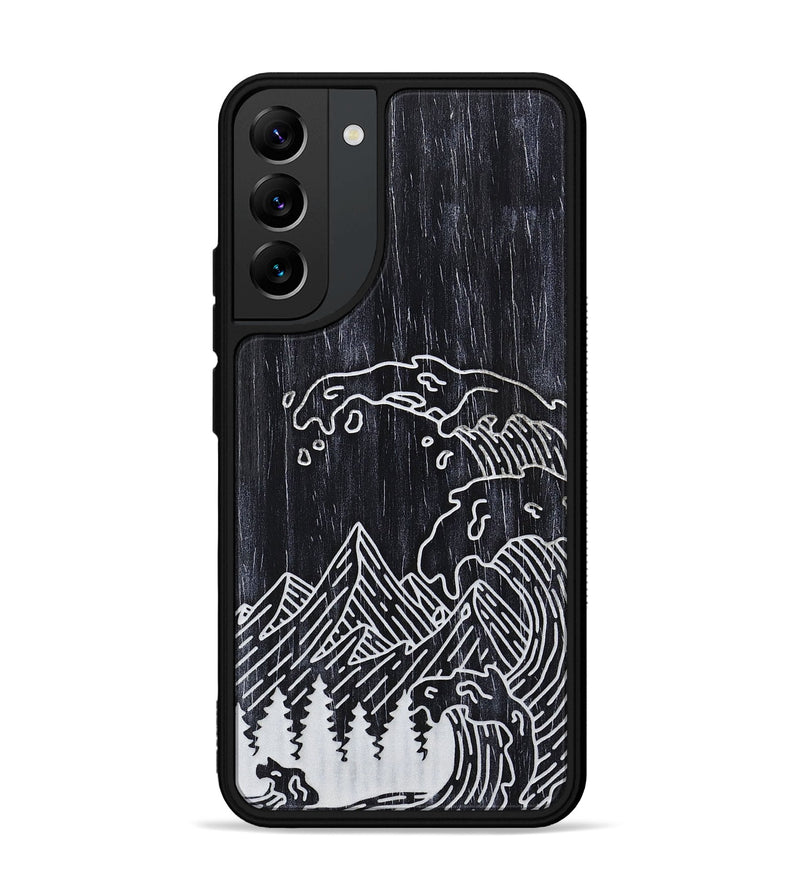 Galaxy S22 Plus Wood+Resin Phone Case - Wave - Ebony (Curated)