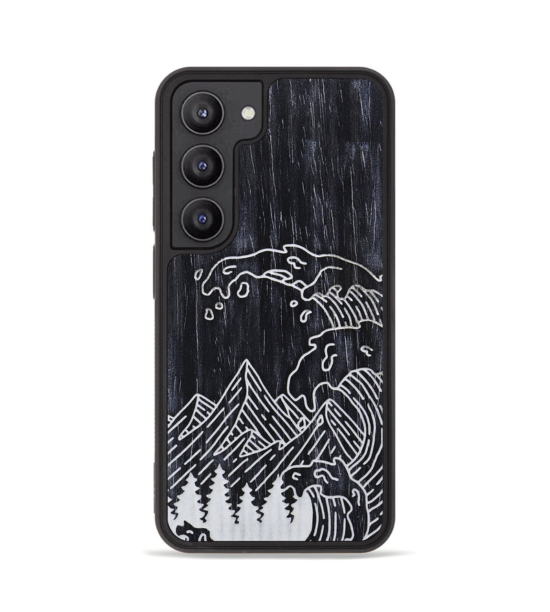 Galaxy S23 Wood+Resin Phone Case - Wave - Ebony (Curated)