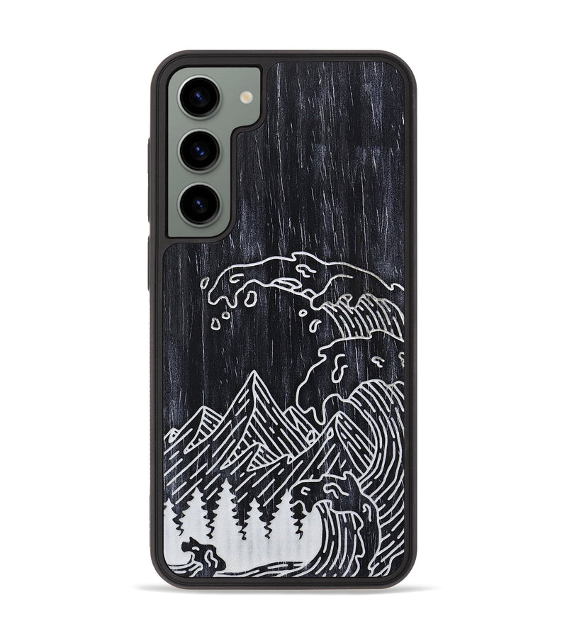 Galaxy S23 Plus Wood+Resin Phone Case - Wave - Ebony (Curated)