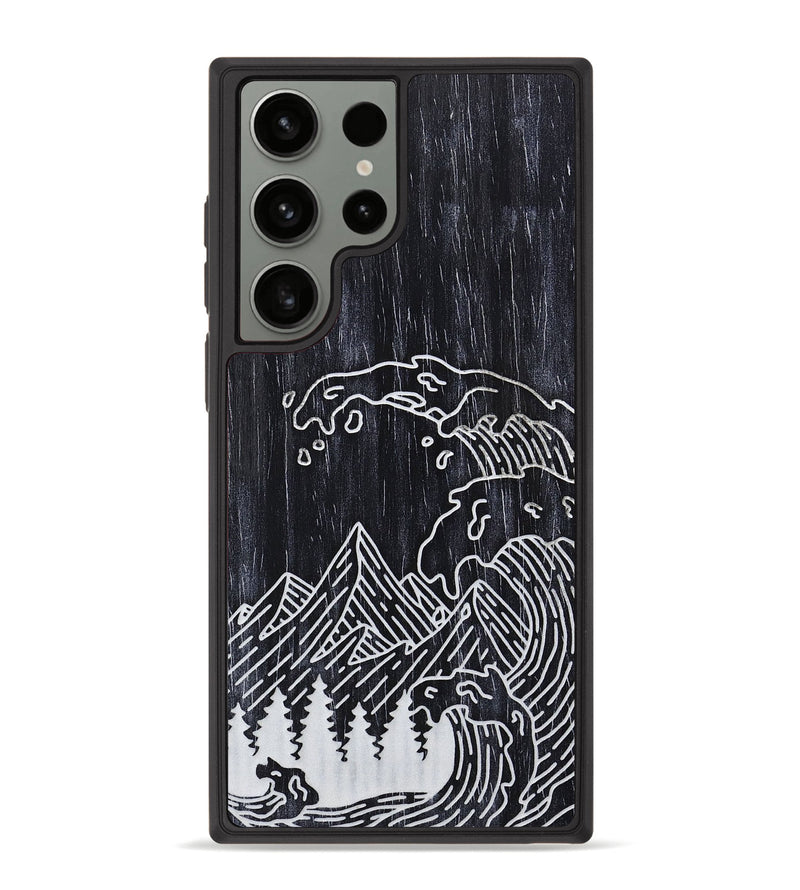 Galaxy S23 Ultra Wood+Resin Phone Case - Wave - Ebony (Curated)