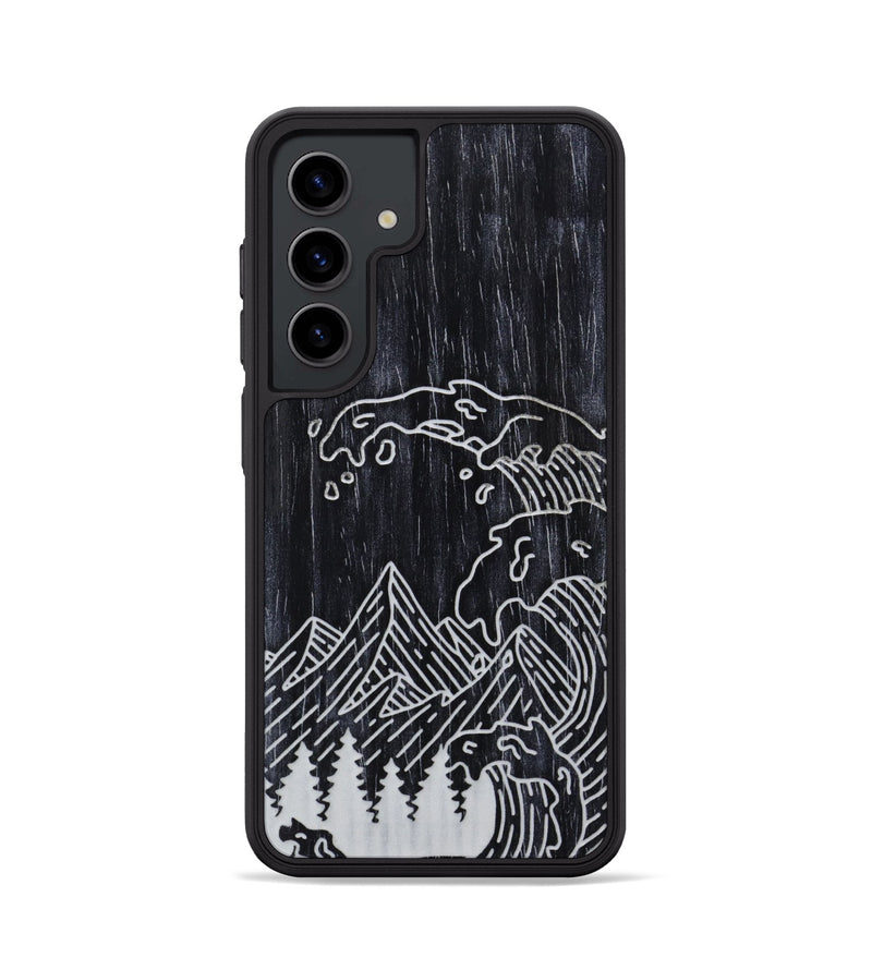 Galaxy S24 Wood+Resin Phone Case - Wave - Ebony (Curated)