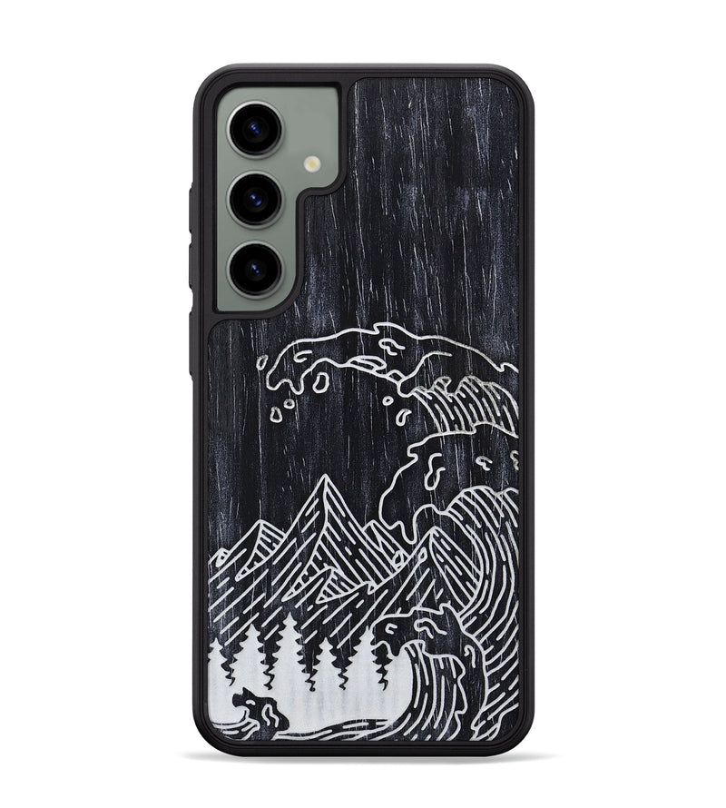 Galaxy S24 Plus Wood+Resin Phone Case - Wave - Ebony (Curated)