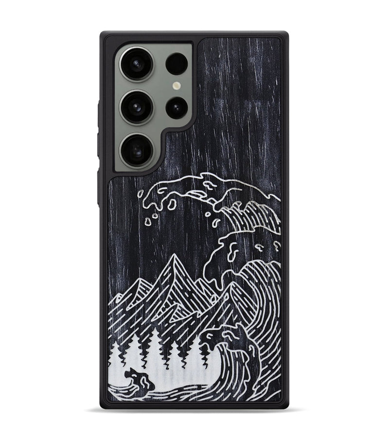 Galaxy S24 Ultra Wood+Resin Phone Case - Wave - Ebony (Curated)