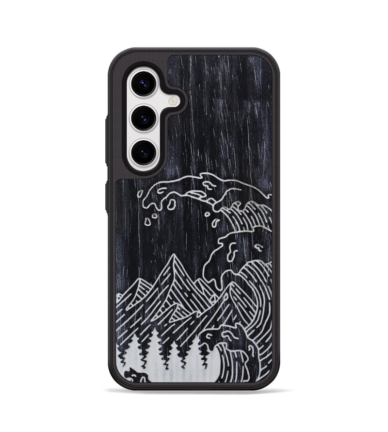 Galaxy S25 Plus Wood Phone Case - Wave - Ebony (Curated, 706260)