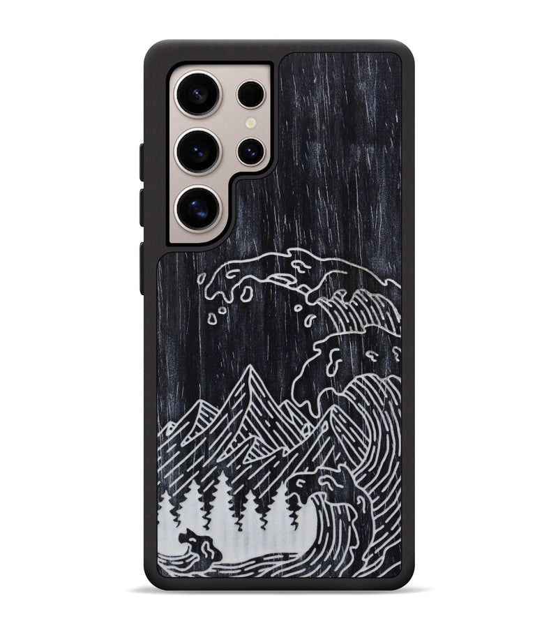 Galaxy S25 Ultra Wood Phone Case - Wave - Ebony (Curated, 706260)