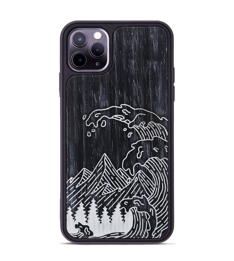 iPhone 11 Pro Max Wood+Resin Phone Case - Wave - Ebony (Curated)