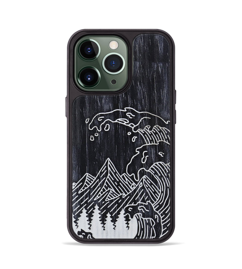 iPhone 13 Pro Wood+Resin Phone Case - Wave - Ebony (Curated)