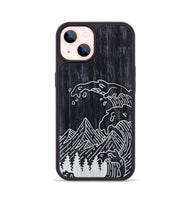 iPhone 14 Wood+Resin Phone Case - Wave - Ebony (Curated)